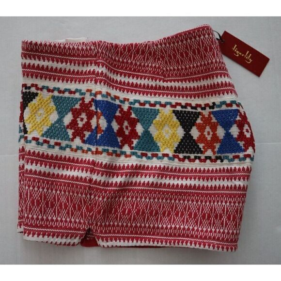 Tigerlily Women Sz 6 Oat Multi Embroidered Uluaki 10" Length Cotton Shorts - Picture 6 of 9